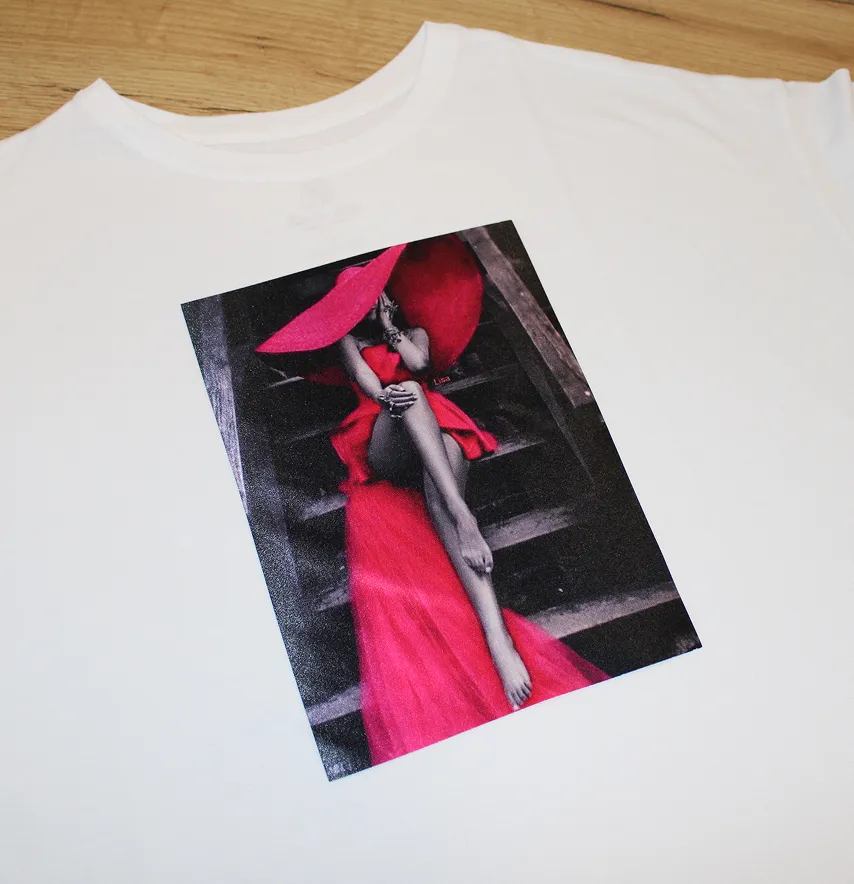 Нашивка тканева "Дівчина в рожевому" 19*26 см-3