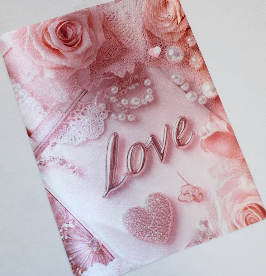 Нашивка тканева "Love" пудрового кольору 19*26 см-1