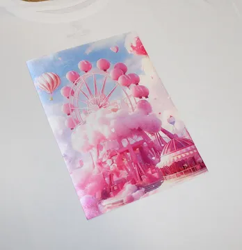 Нашивка тканева "Колесо огляду" рожевого кольору 19*27 см