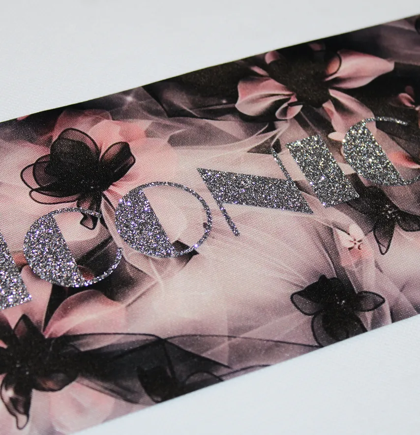 Нашивка тканева з декором "Iconic" квіти з фатину 21*11,5 см-2