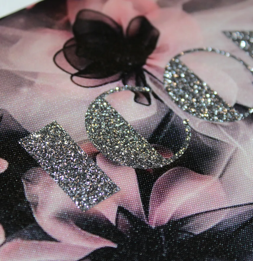 Нашивка тканева з декором "Iconic" квіти з фатину 21*11,5 см-3