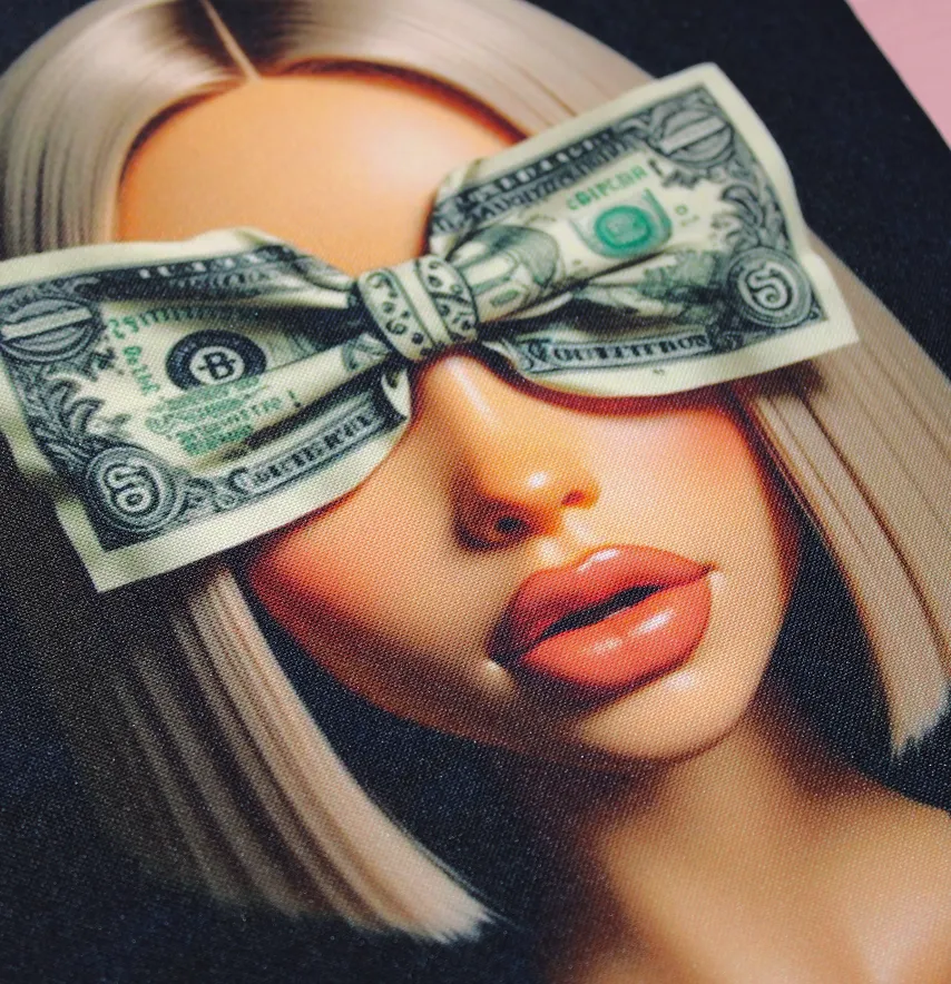 Нашивка тканева "Дівчина блонд" доллар 19*25 см-2