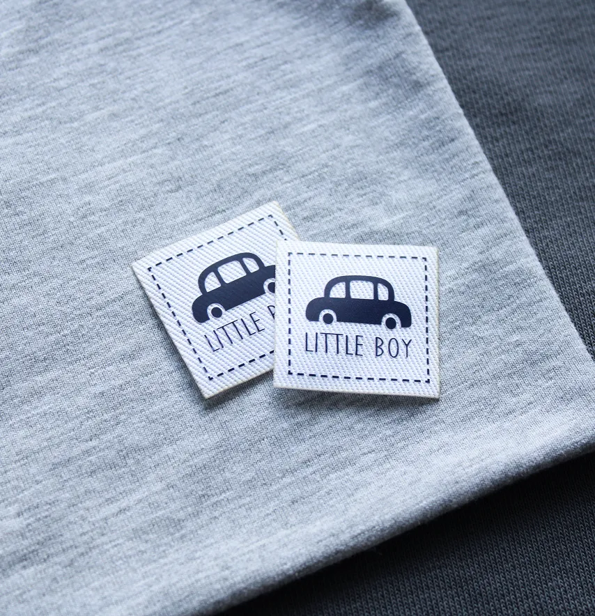 Нашивка котонова "Little boy" 30*30 мм на клейовій основі-1