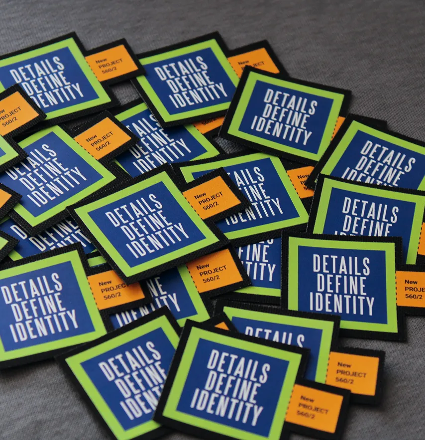 Нашивка "Details Define Identity" 55*40 мм кольорова-2