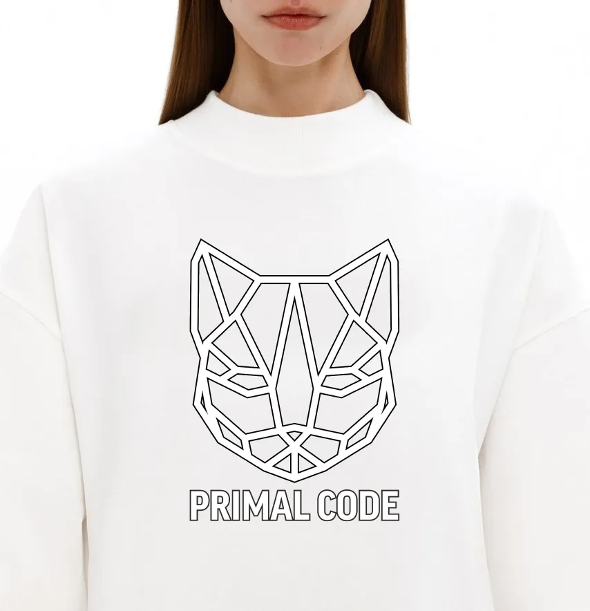 Термоналіпка "Primal code" пума геометрія 19*25,5 см білого кольору з чорним кантом-1