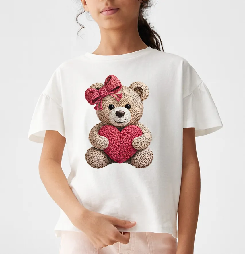 Термоналіпка "Ведмедик" в'язаний з серцем 14,5*19,5 см-1