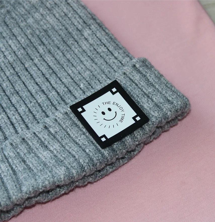 Нашивка "The enjoy time"  35*35 мм чорна з білим нанесенням-1