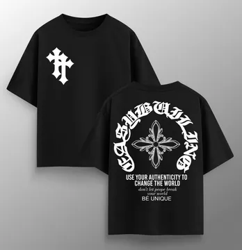 Футболка жіноча оверсайз "Use your authenticity" чорного кольору