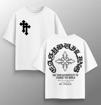 Футболка жіноча оверсайз "Use your authenticity" білого кольору