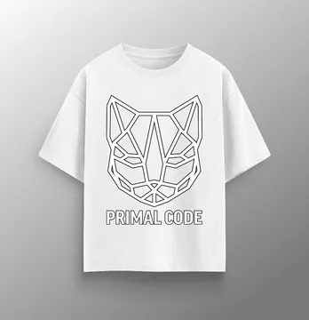 Футболка жіноча оверсайз "Primal code" білого кольору