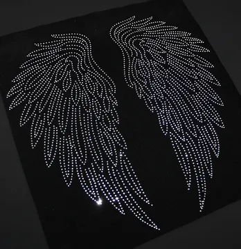 Аплікація зі страз "Крила" срібло металік 32*32 см