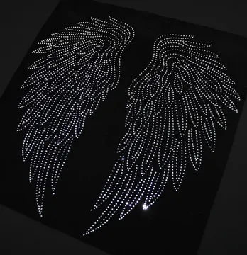 Аплікація зі страз "Крила" ss6 срібло металік 32*32 см