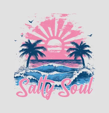 Термоналіпка "Salty soul" рожевий захід сонця 26*28 см