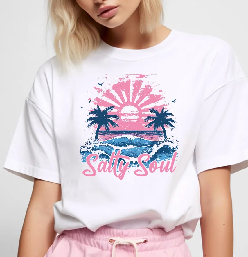 Термоналіпка "Salty soul" рожевий захід сонця 26*28 см-1