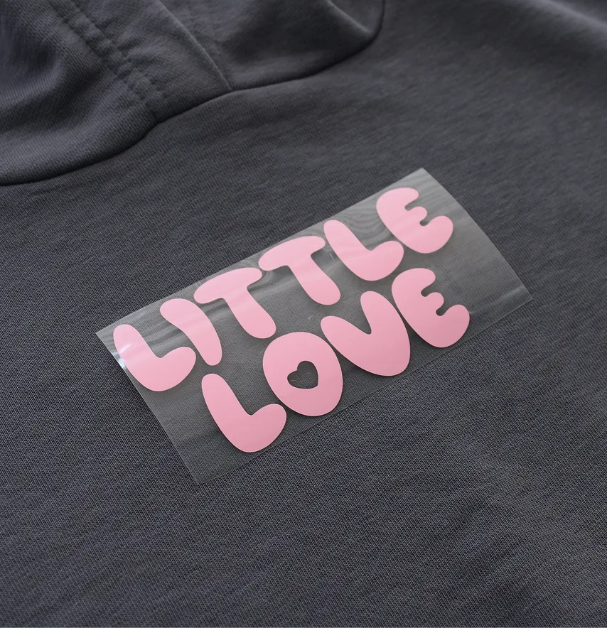 Термоаплікація об'ємна пуф "Little love" 12*6,5 см рожевого кольору-4