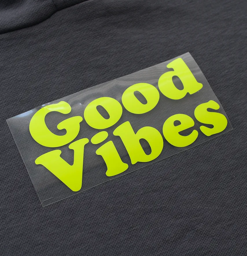 Термоаплікація об'ємна пуф "Good vibes" 12*6,5 см лимонного кольору-3