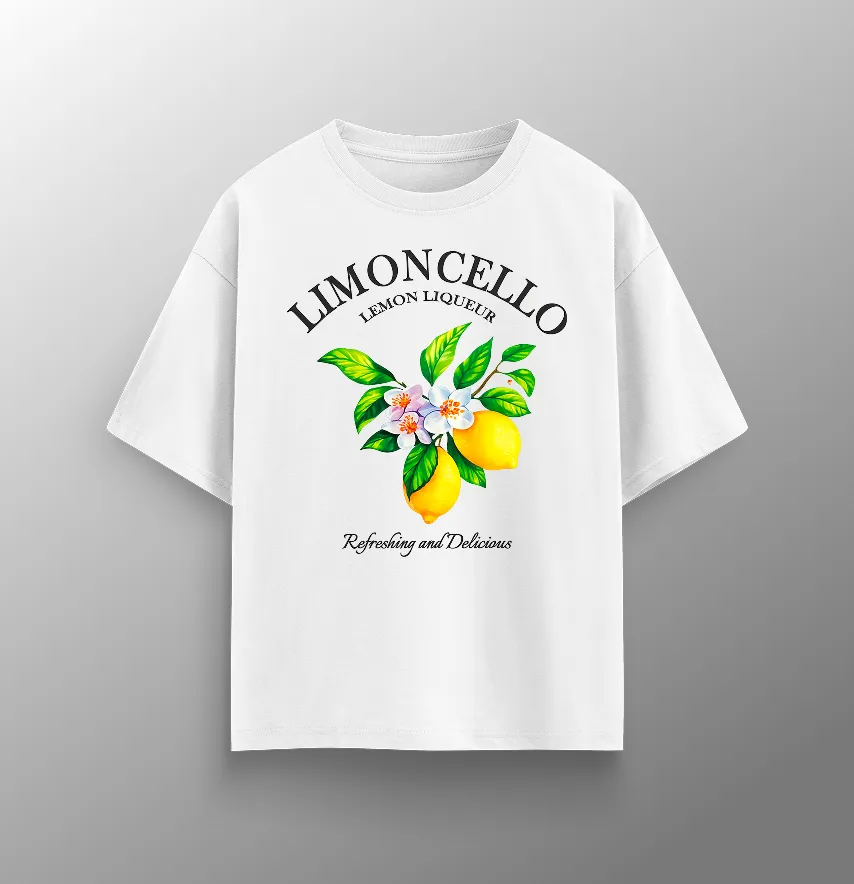 Футболка жіноча оверсайз "Limoncello"refreshing білого кольору-1