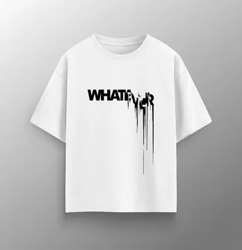 Футболка жіноча оверсайз "Whatever" білого кольору