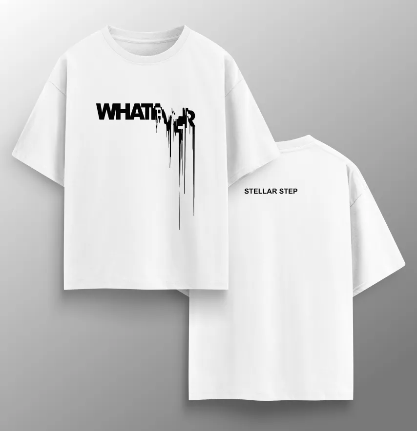 Футболка жіноча оверсайз "Whatever" білого кольору-1