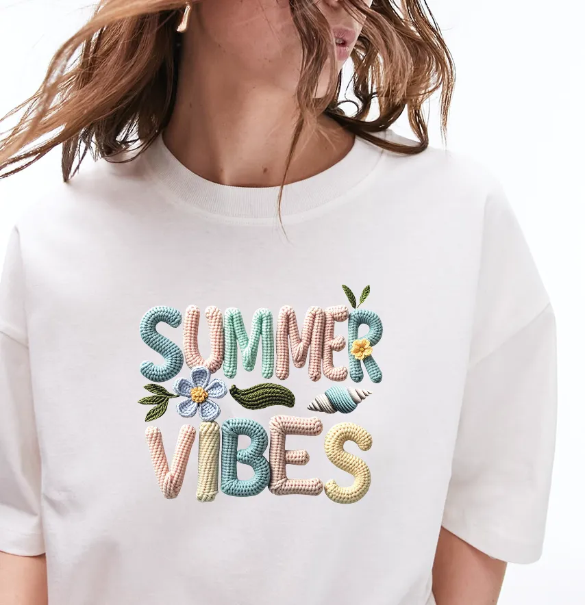 Термоналіпка "В'язаний напис" summer vibes 19*21 см-1