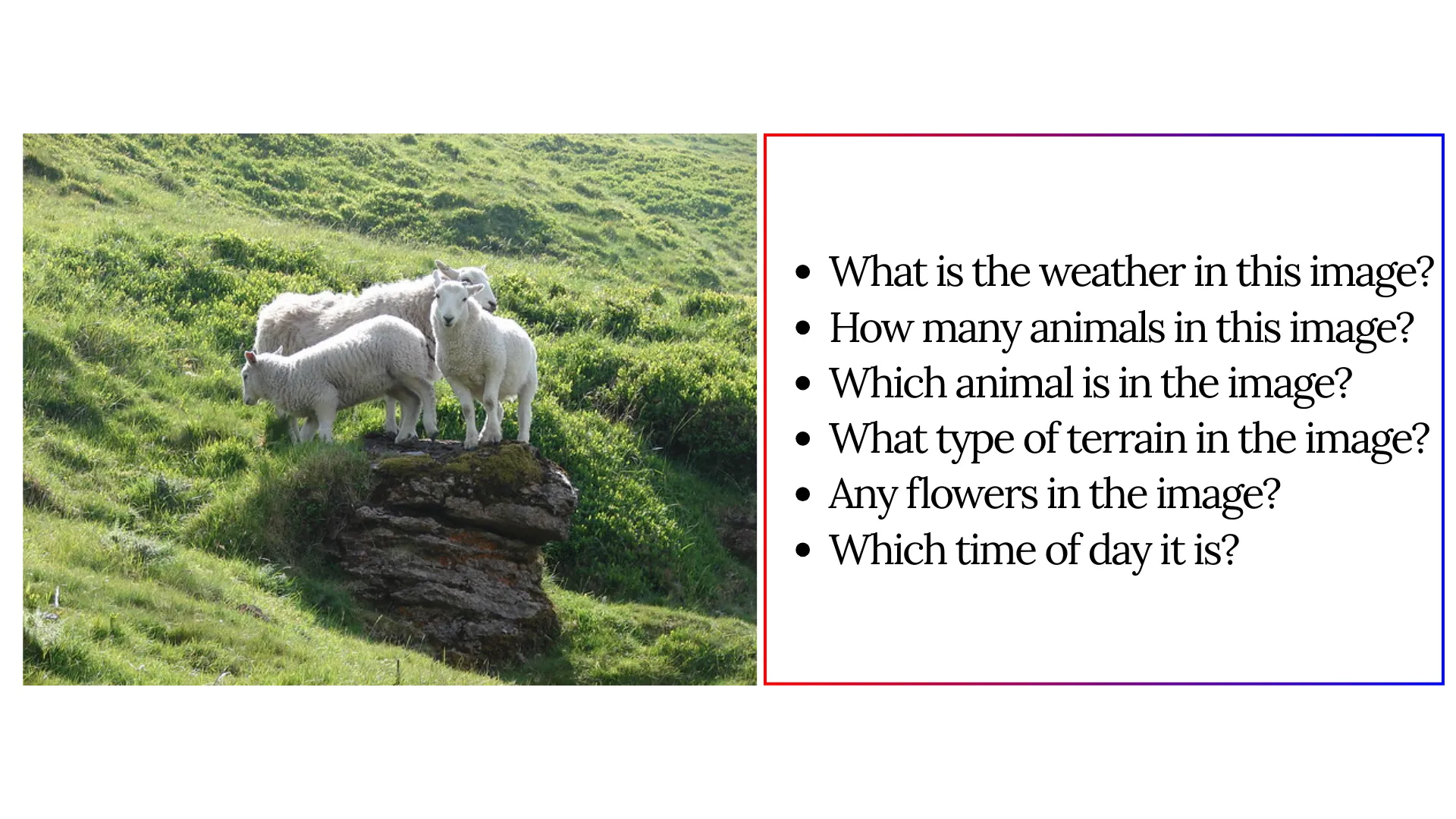 SAMPLE 1: A IMAGE OF GOATS IN THE HILL