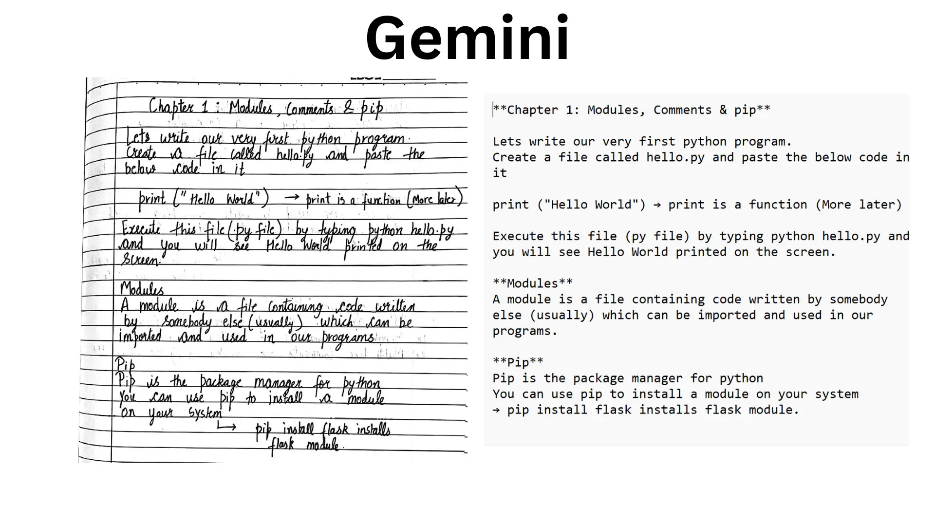 Gemini handwritten