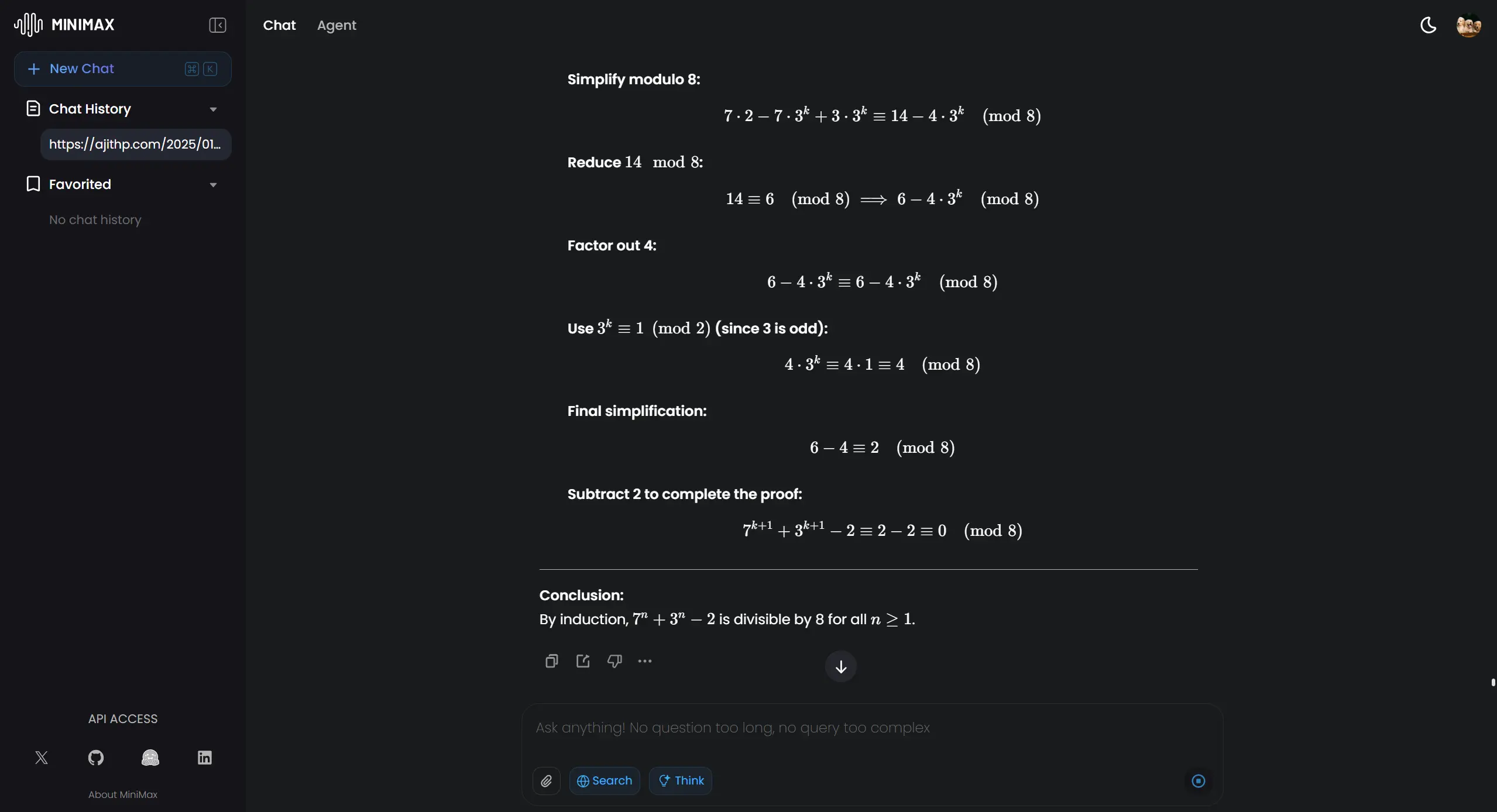 Mathematical Reasoning Minimax
