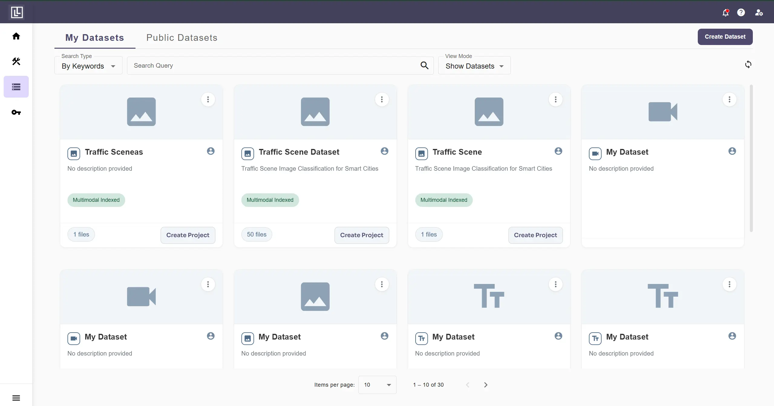 Labellerr Datasets Page