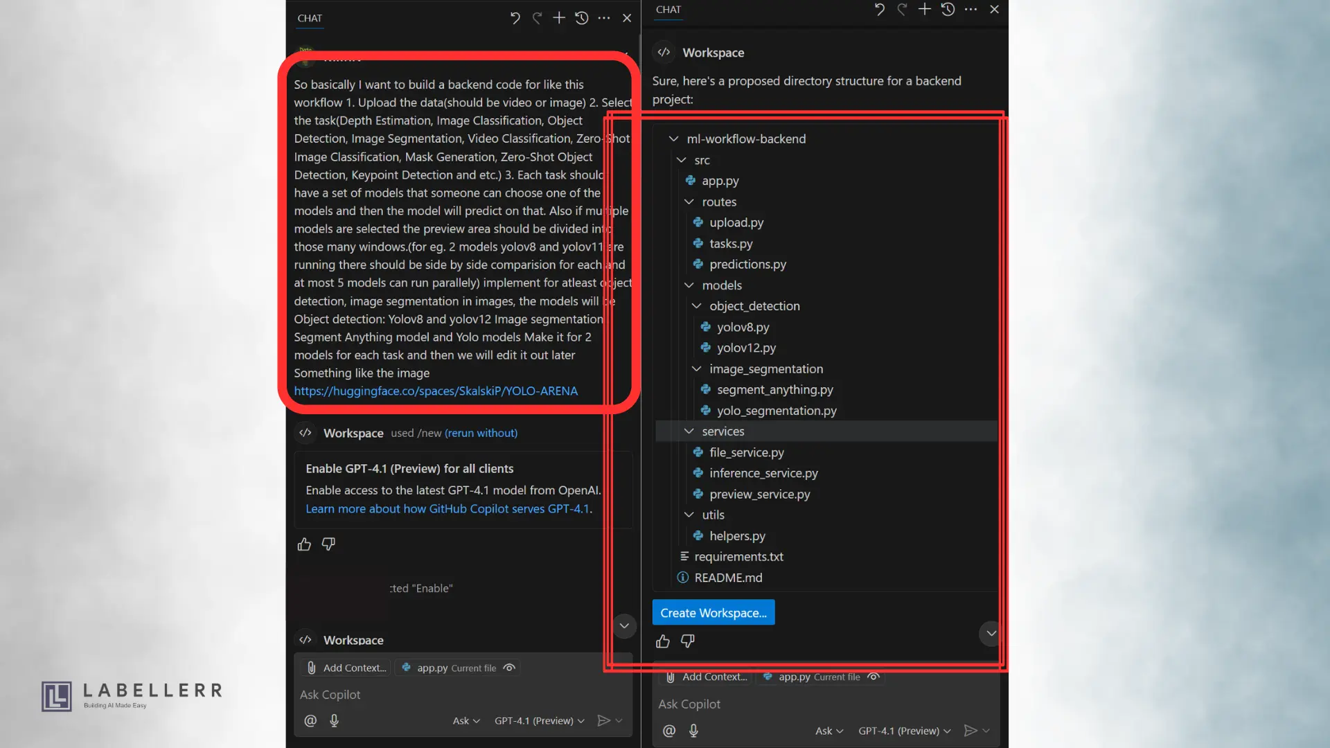 Copilot GPT 4.1 example