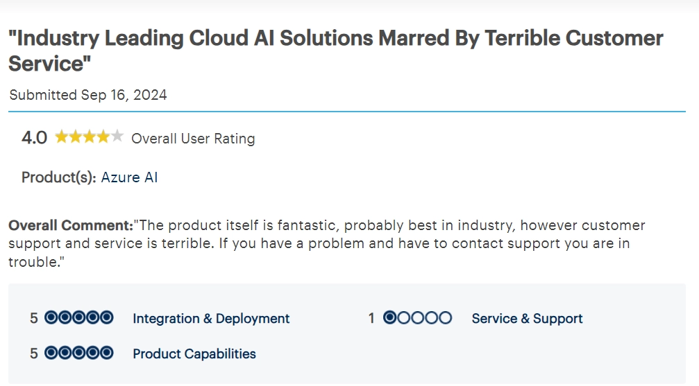 Gartner AzureAI review