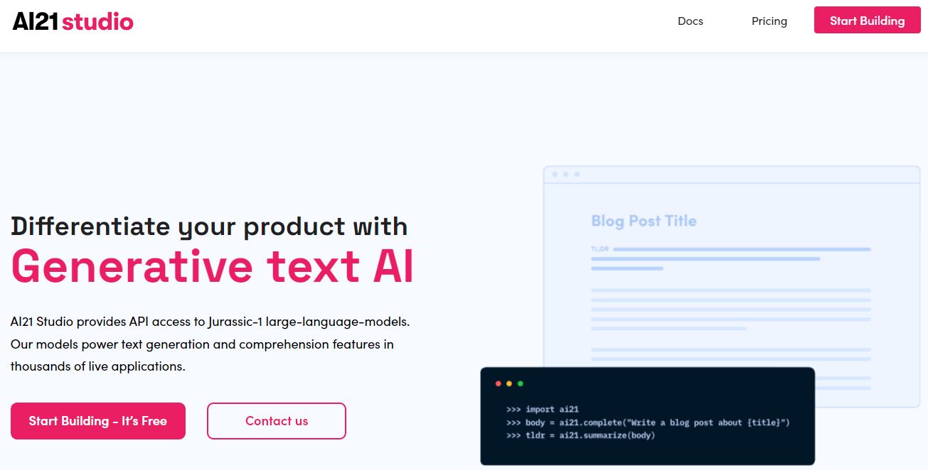 AI21 Labs tutorial: How to use the Playground tutorial