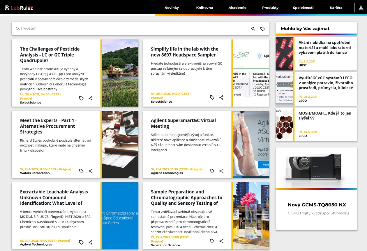 LabRulez: GC a GCMS webináře 16. - 17. týden