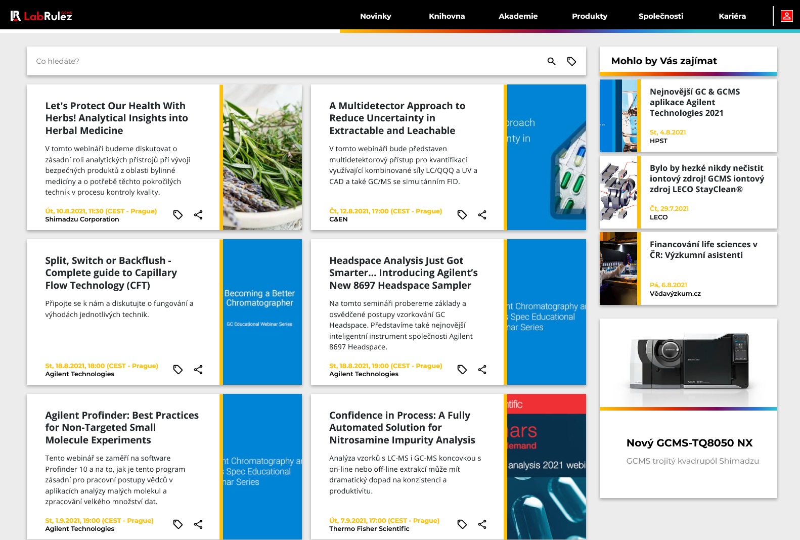 LabRulez: GC a GCMS webináře 32. týden