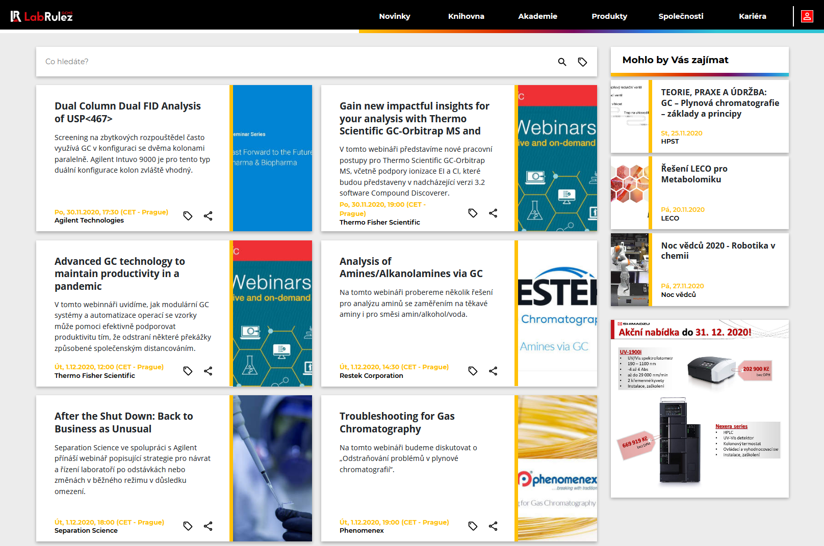 LabRulez: GC a GCMS webináře - 49. týden