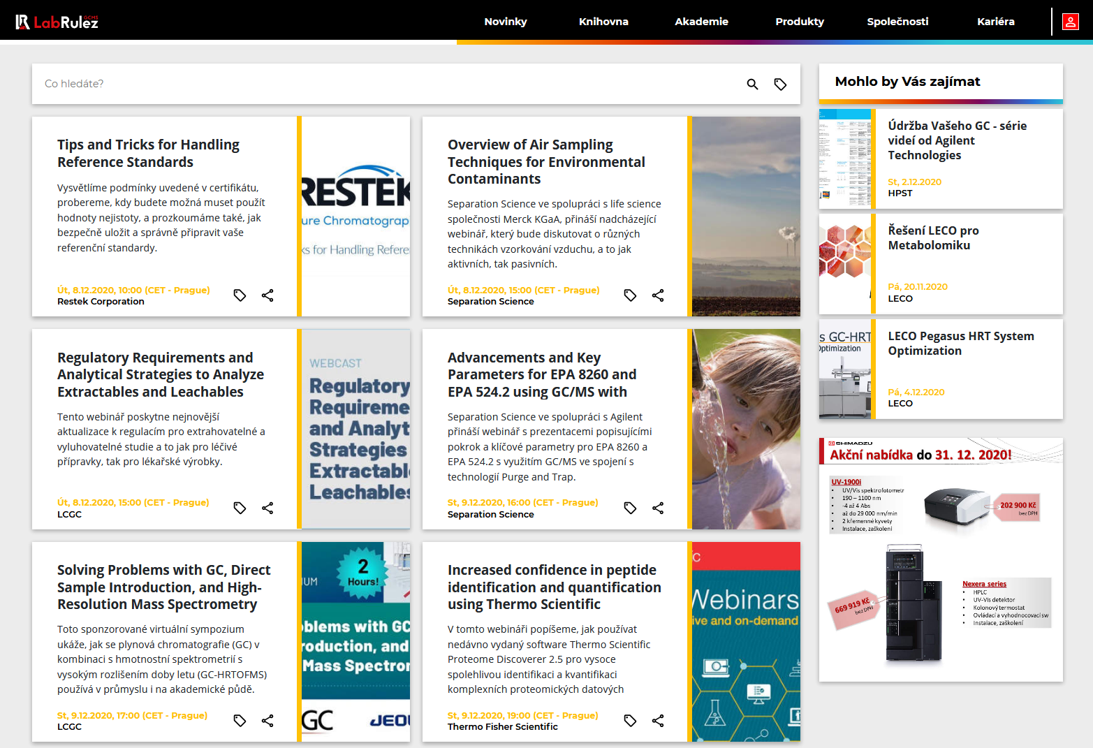LabRulez: GC a GCMS webináře - 50. týden