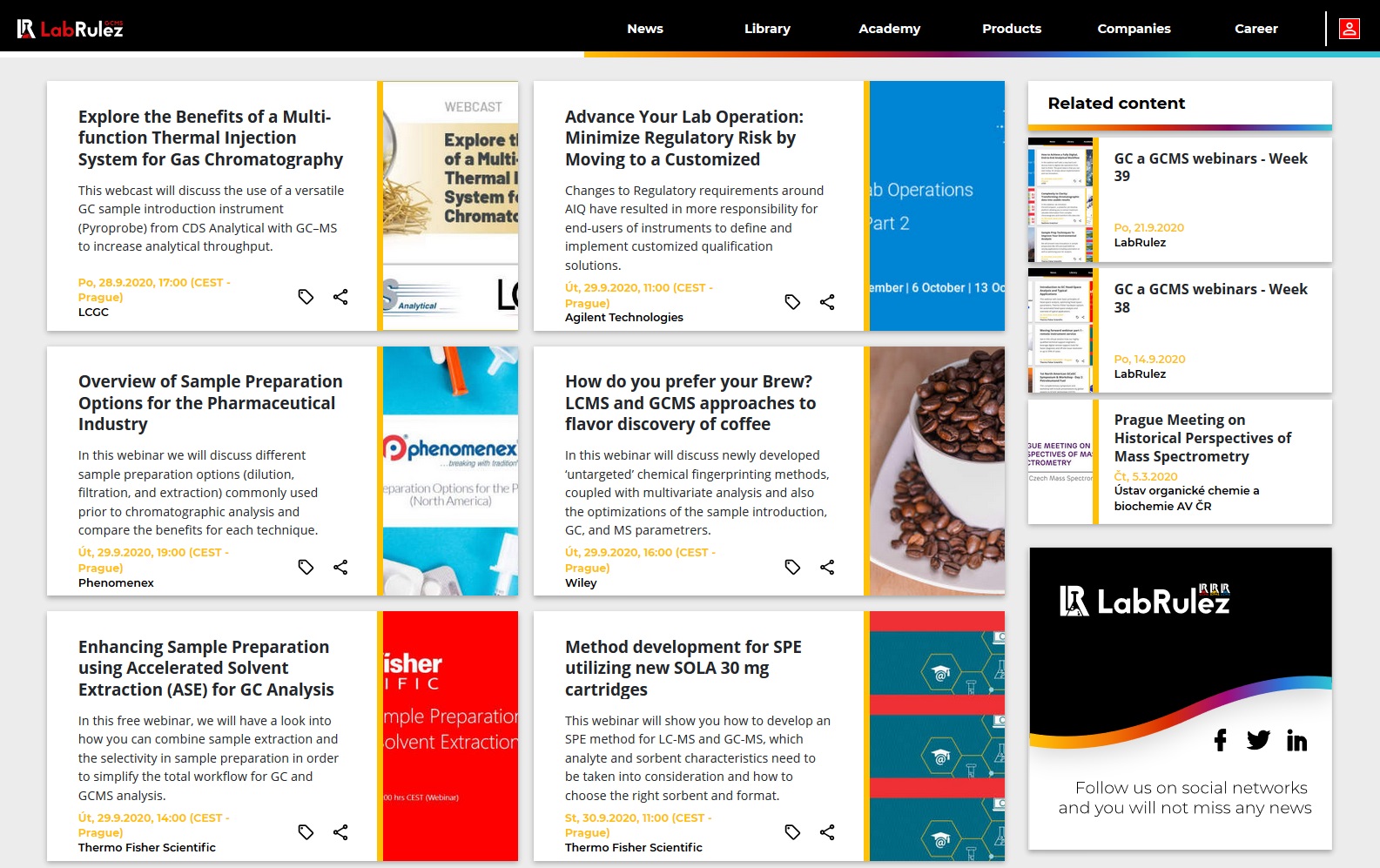 LabRulez: GC and GCMS webinars - Week 40