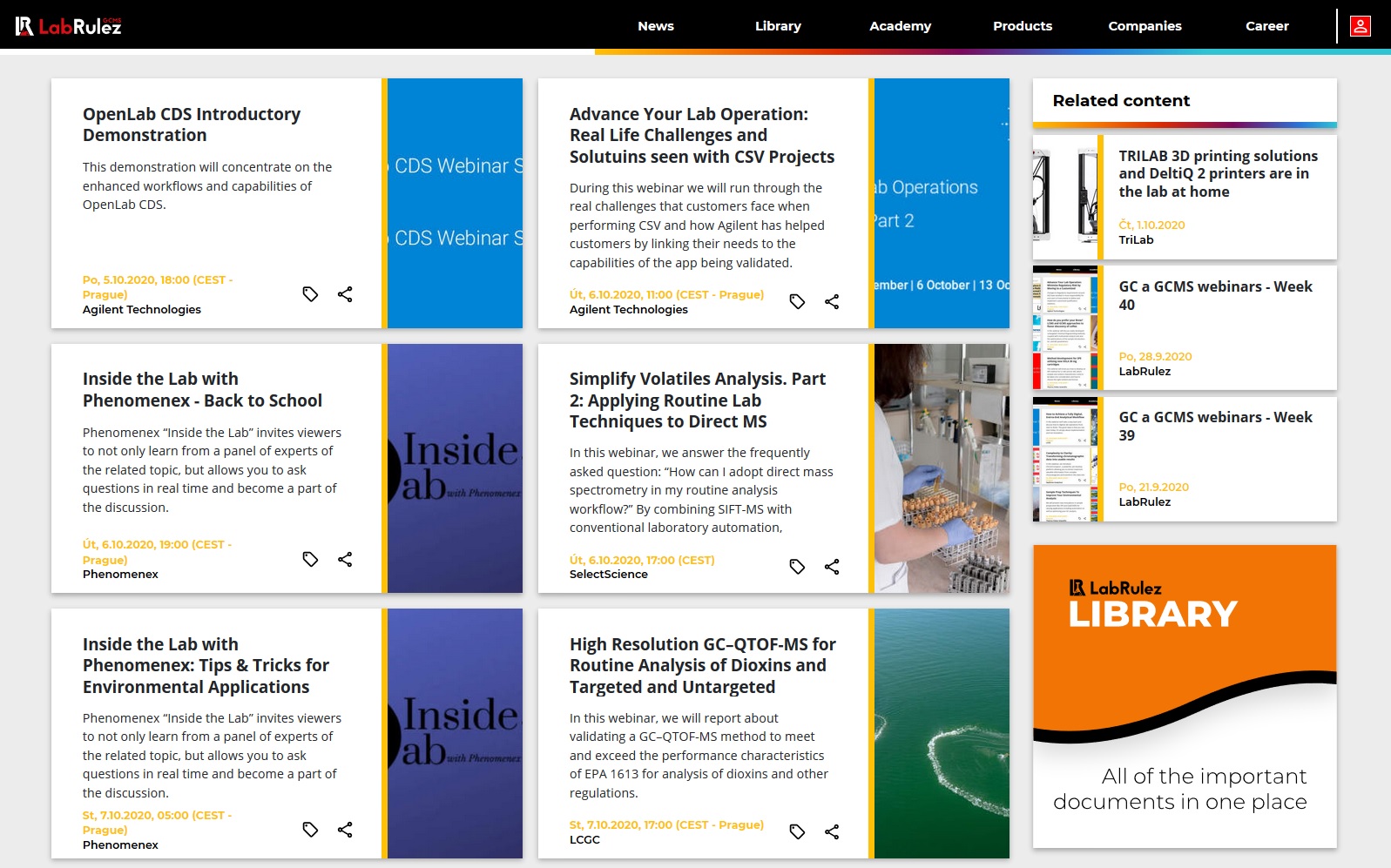 LabRulez: GC a GCMS webinars - Week 41