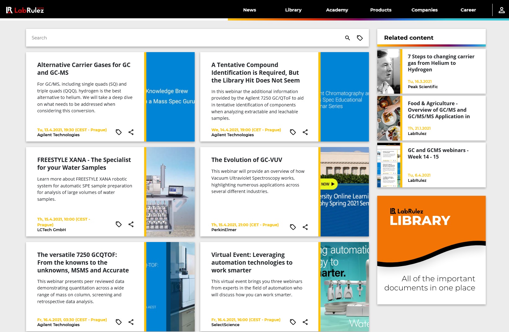 LabRulez: GC and GCMS webinars - Week 15 - 16