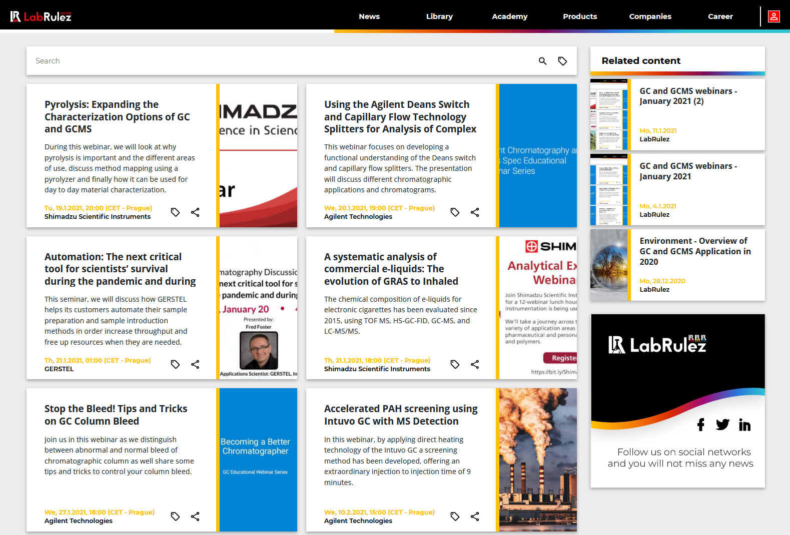 LabRulez: GC and GCMS webinars - Week 3