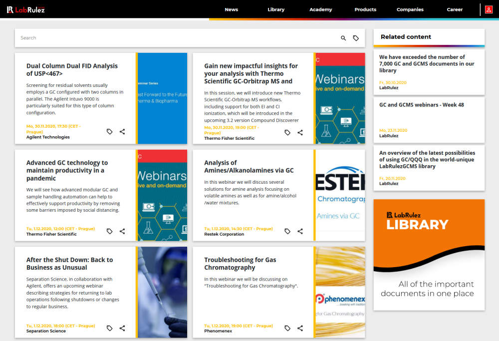 GC and GCMS webinars - Week 49