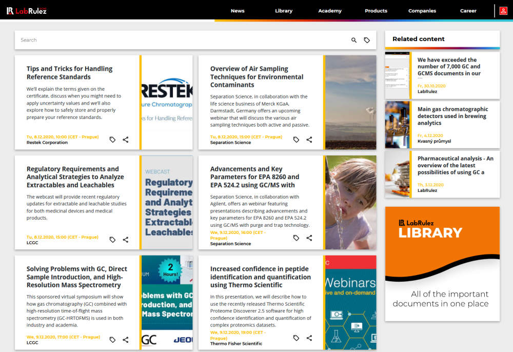 GC and GCMS webinars - Week 50