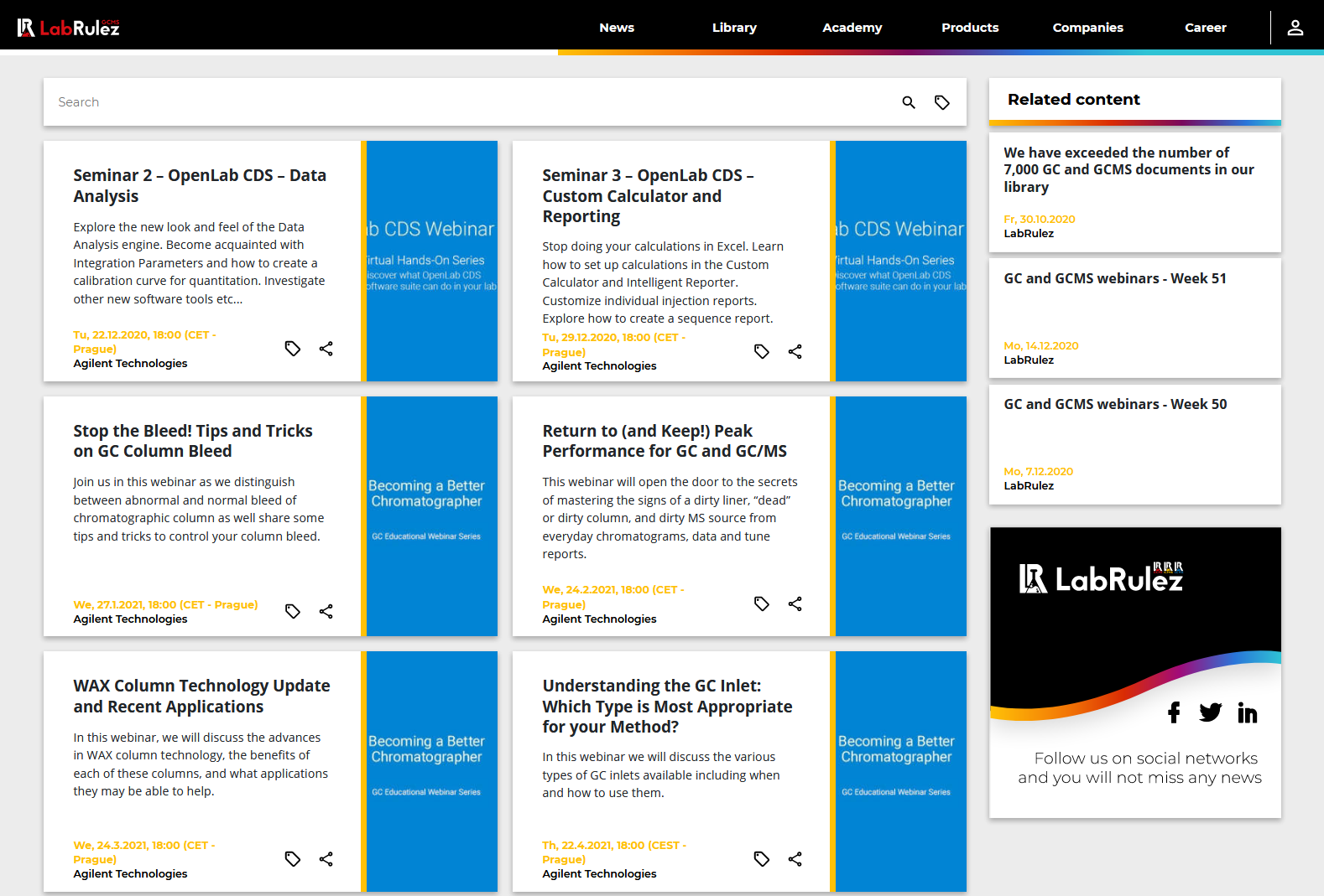 LabRulez: GC and GCMS webinars - Week 52