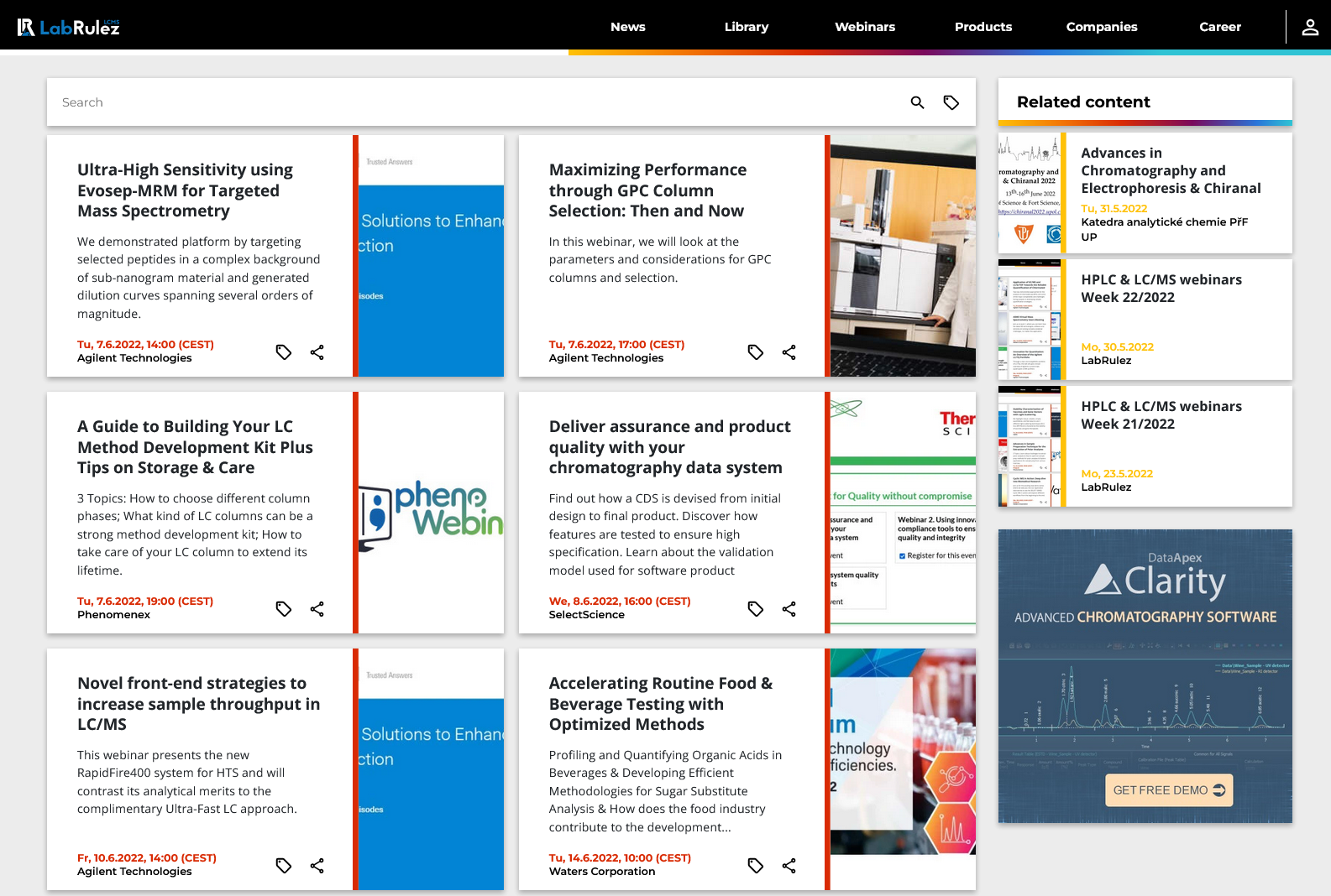 HPLC & LC/MS webinars Week 23/2022 | LabRulez LCMS