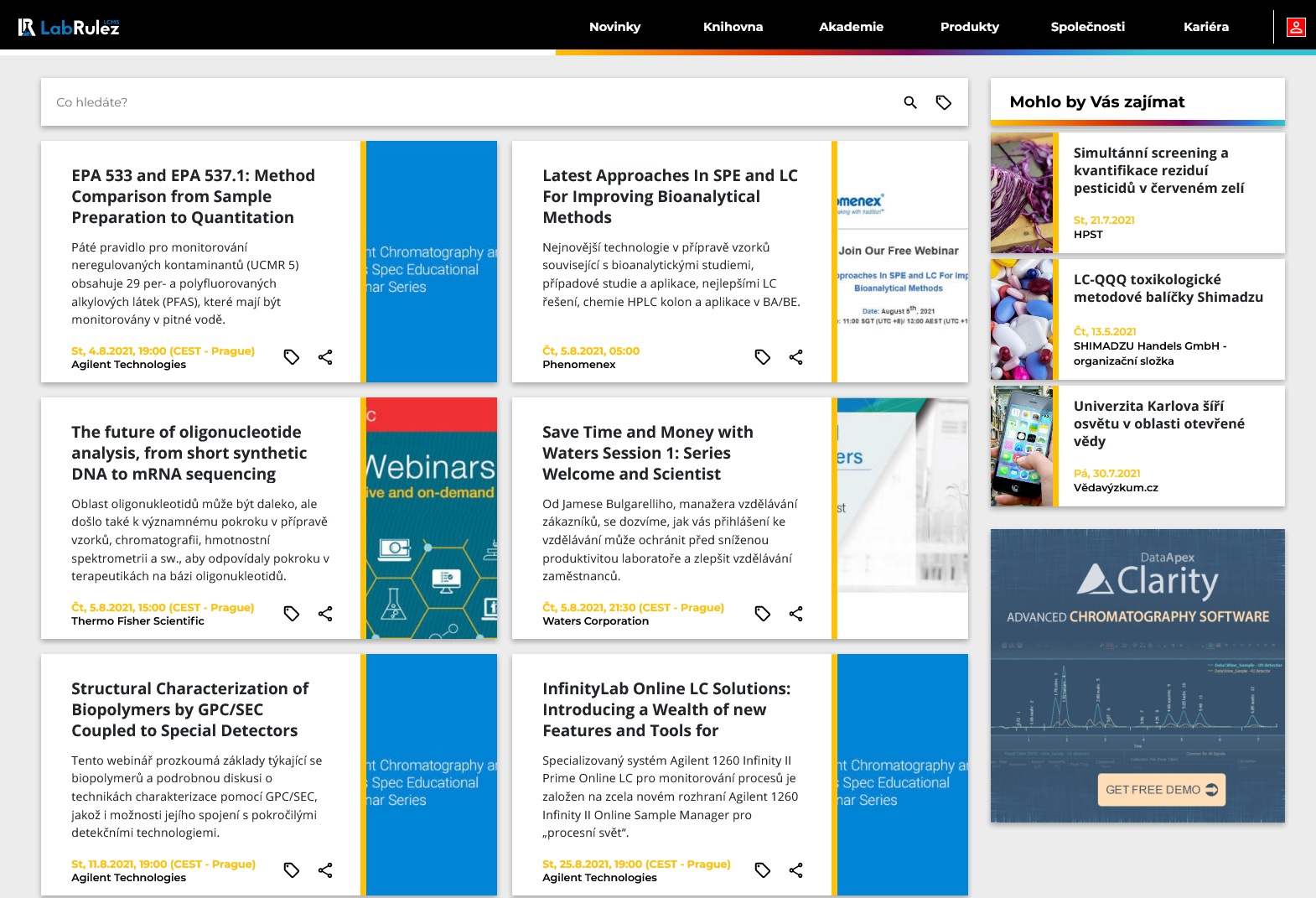 LabRulez: LC a LCMS webináře - 31. týden