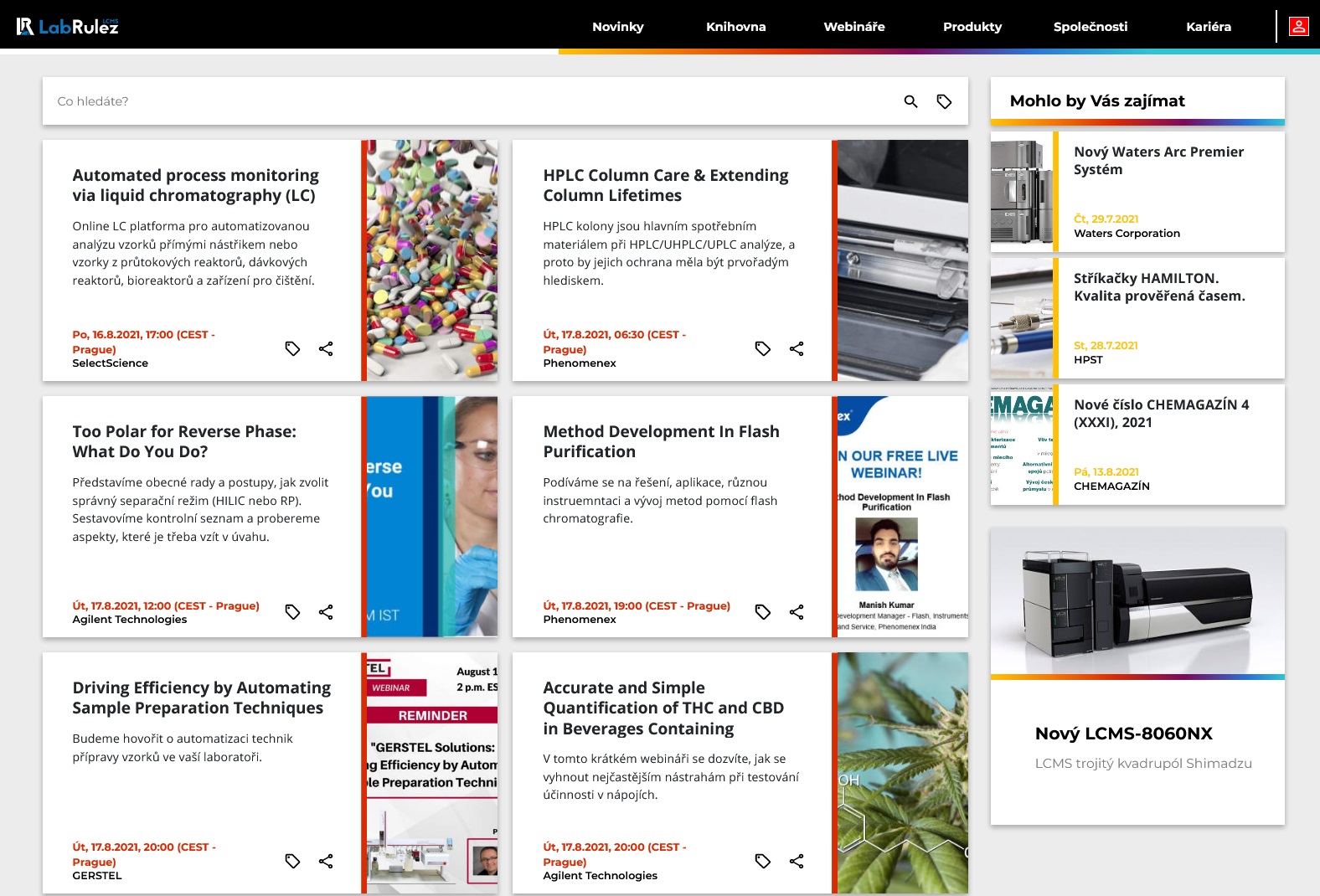 LabRulez: LC a LCMS webináře - 33. týden