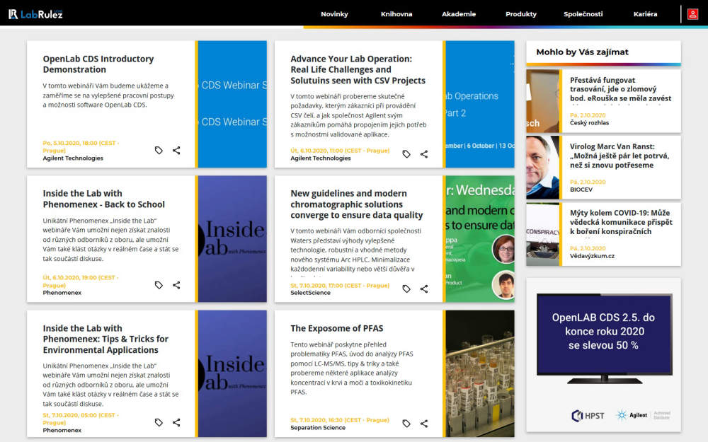 LC a LCMS webináře - 41. týden