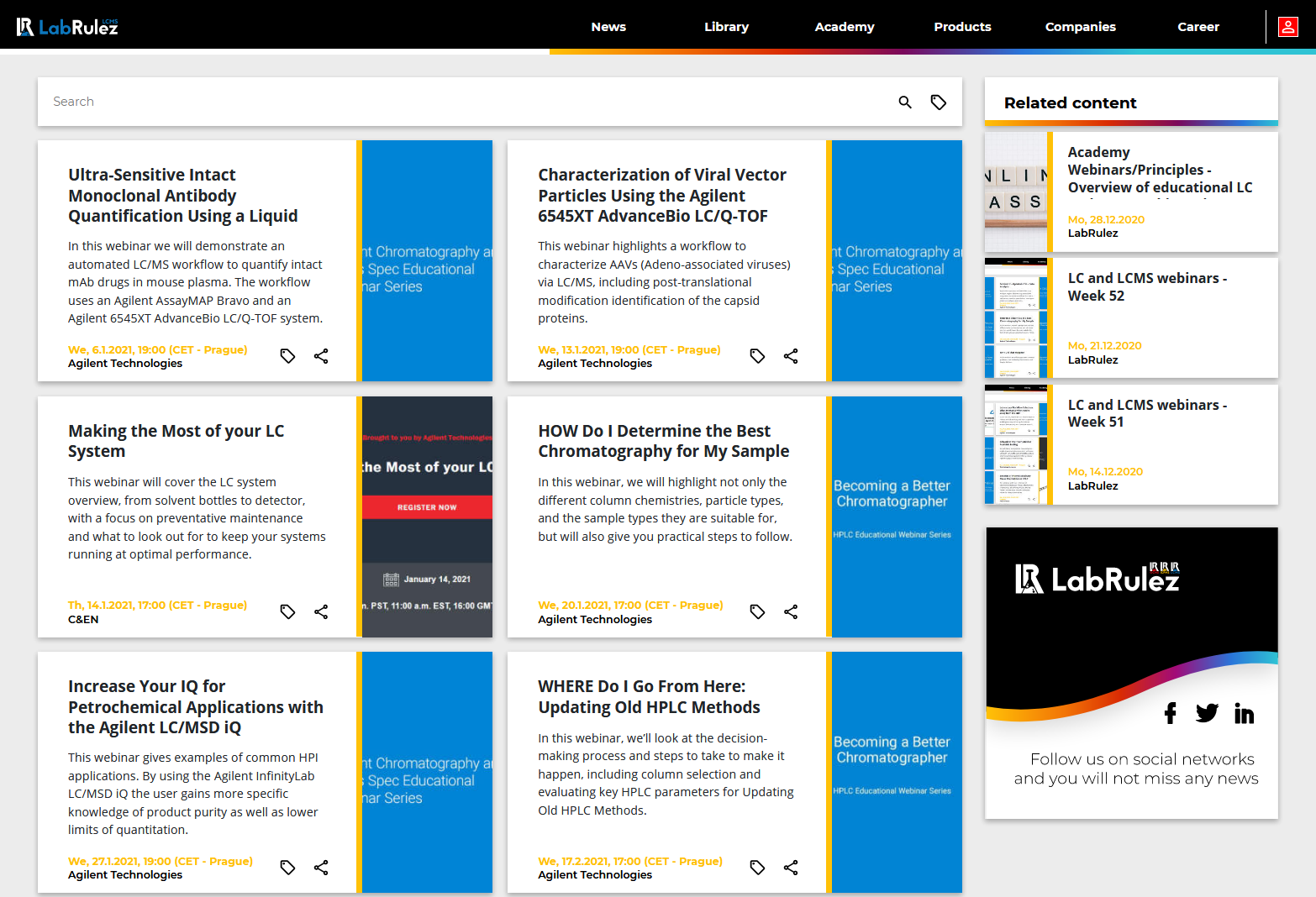 LabRulez: LC and LCMS webinars - January 2021