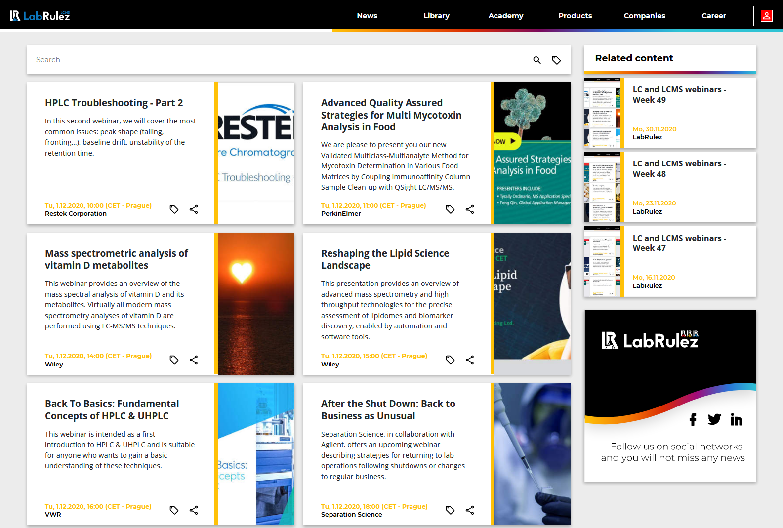 LabRulez: LC and LCMS webinars - Week 49