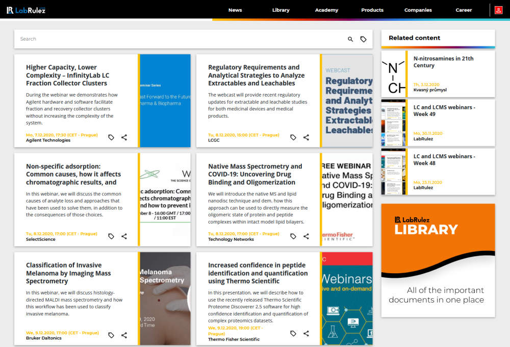 LC and LCMS webinars - Week 50