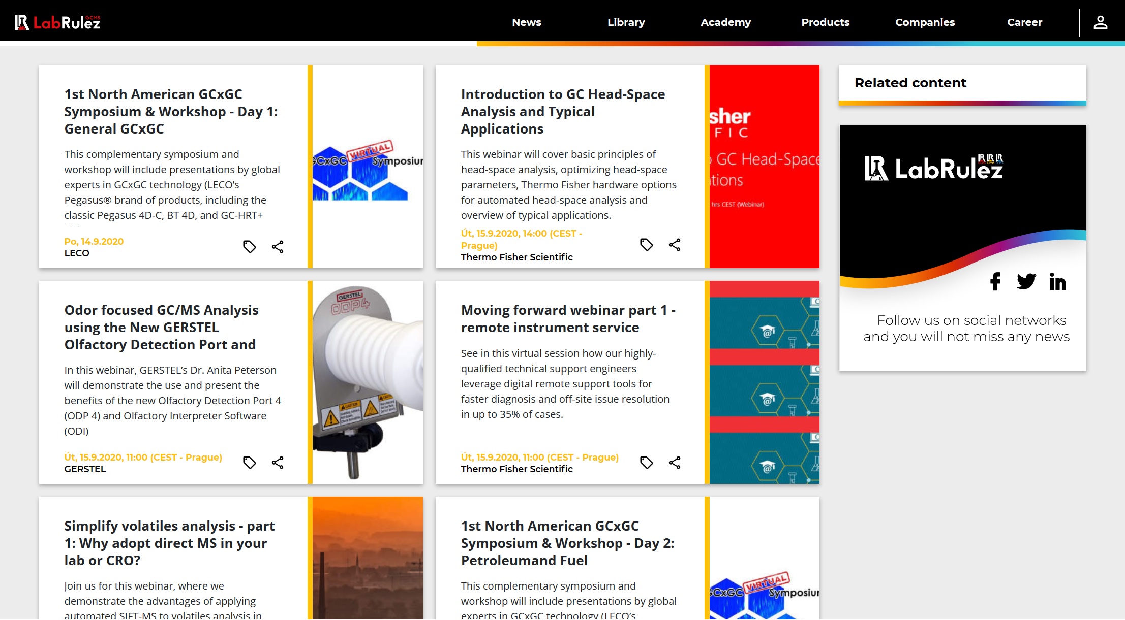LabRulez: GC a GCMS webinars - Week 38